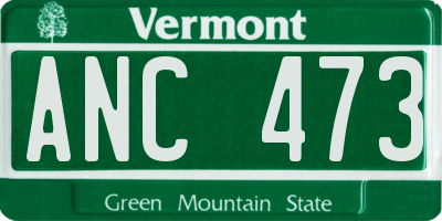 VT license plate ANC473
