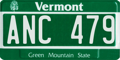 VT license plate ANC479