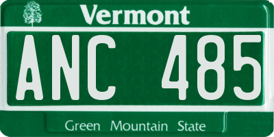 VT license plate ANC485