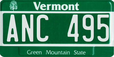 VT license plate ANC495