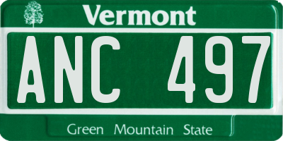 VT license plate ANC497