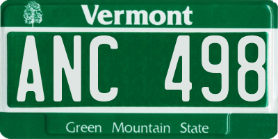 VT license plate ANC498