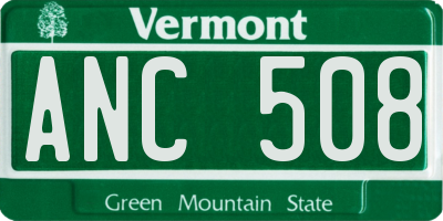 VT license plate ANC508