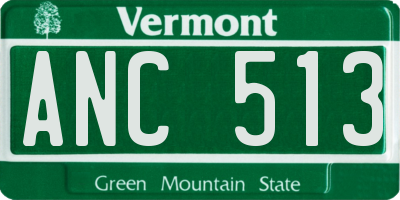VT license plate ANC513