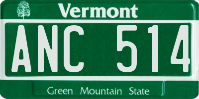 VT license plate ANC514