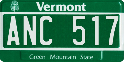 VT license plate ANC517