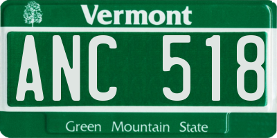 VT license plate ANC518