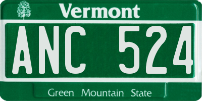 VT license plate ANC524