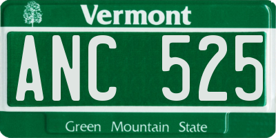 VT license plate ANC525