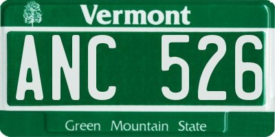 VT license plate ANC526