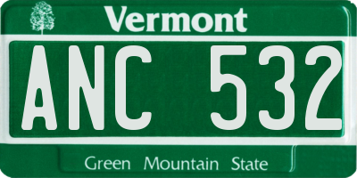 VT license plate ANC532