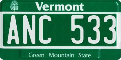 VT license plate ANC533