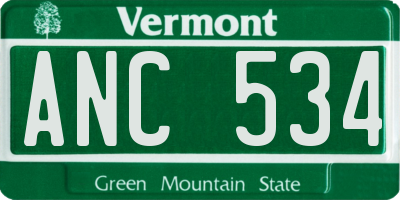 VT license plate ANC534