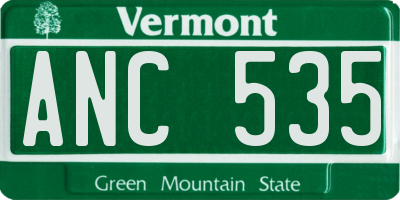 VT license plate ANC535