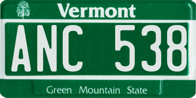 VT license plate ANC538
