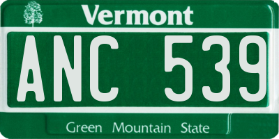 VT license plate ANC539