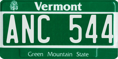 VT license plate ANC544