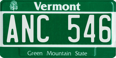 VT license plate ANC546