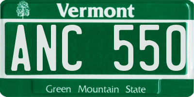 VT license plate ANC550