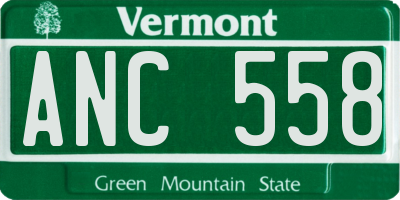 VT license plate ANC558