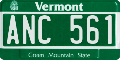 VT license plate ANC561