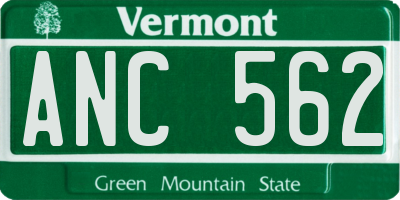 VT license plate ANC562