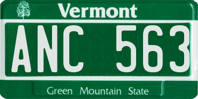 VT license plate ANC563