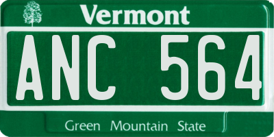 VT license plate ANC564