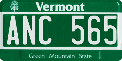 VT license plate ANC565