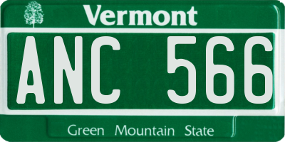 VT license plate ANC566