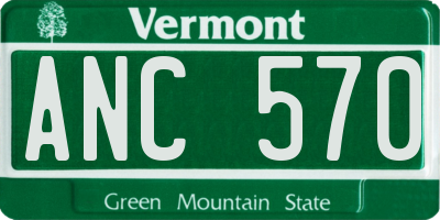 VT license plate ANC570