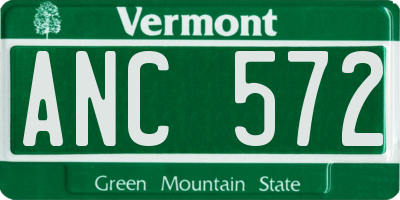 VT license plate ANC572