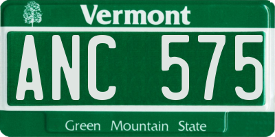 VT license plate ANC575