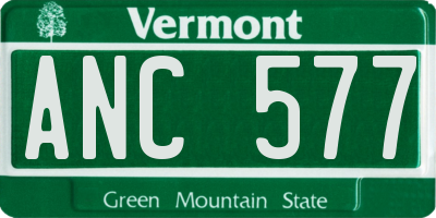 VT license plate ANC577