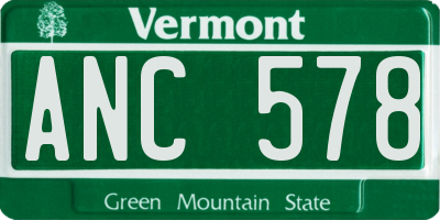 VT license plate ANC578