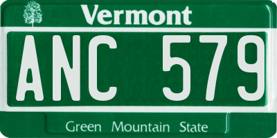 VT license plate ANC579