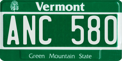 VT license plate ANC580