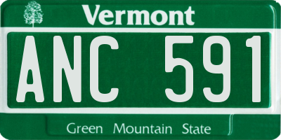 VT license plate ANC591