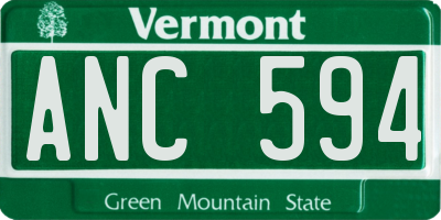 VT license plate ANC594