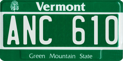 VT license plate ANC610
