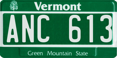 VT license plate ANC613