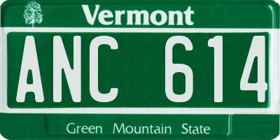 VT license plate ANC614