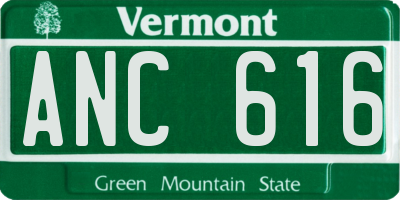 VT license plate ANC616