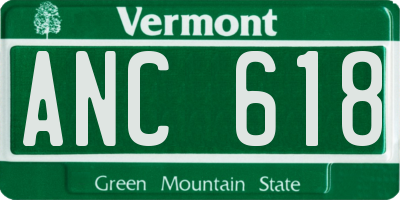 VT license plate ANC618