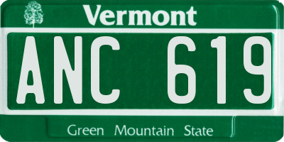VT license plate ANC619