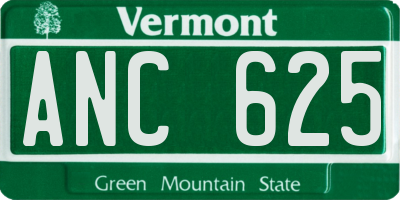 VT license plate ANC625