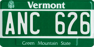 VT license plate ANC626