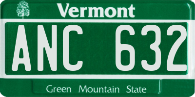 VT license plate ANC632