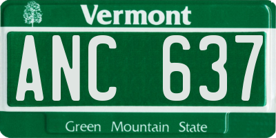 VT license plate ANC637