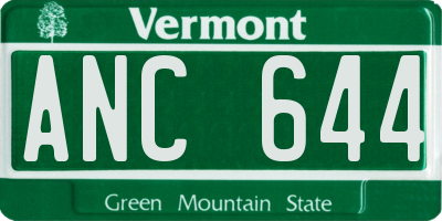 VT license plate ANC644